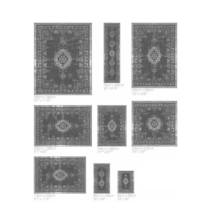 Vintage vloerkleed - The Fading World Grey Ebony 8257