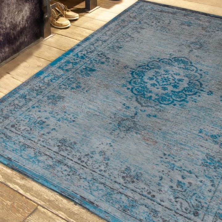 Vintage vloerkleed - The Fading World Grey/Turquoise 8255