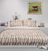 Sofiben dekbedovertrek met doorlopende rits over 3 zijden, Safari  Bruin. afm.  140 x 220 cm met 1 kussensloop.