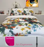 Sofiben, dekbedovertrek met doorlopende rits over 3 zijden, dessin Art Expression, afm 140 x 200 cm, 300TC katoensatijn met 1 kussensloop