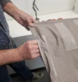 Sofiben dekbedovertrek met doorlopende rits over 3 zijden,  Tetris Taupe, katoenmenging (70% katoen / 30% polyester),  afm.200 x 200 cm  met 2 kussenslopen
