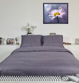 Sofiben dekbedovertrek met een doorlopende rits over 3 zijden, hotellinnen Donkergrijs, afm 260 x 220 cm, katoensatijn met 2 kussenslopen