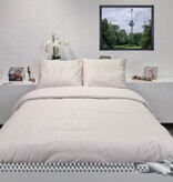 Sofiben, dekbedovertrek met doorlopende rits over 3 zijden, hotellinnen Stone, afm 240 x 200 cm, 300TC katoensatijn met 1 kussensloop