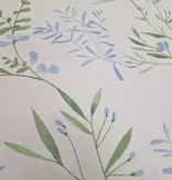 Sofiben dekbedovertrek met doorlopende rits over 3 zijden, Lindsey Blue afm.  140 x 220 cm, katoenmenging (70% katoen / 30% polyester) met 1 kussensloop.
