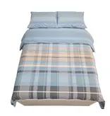 Sofiben dekbedovertrek met doorlopende rits over 3 zijden, Checks Blue,  katoenmenging, afm. 140 x 220 cm met 1 kussensloop.