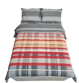 Sofiben dekbedovertrek met doorlopende rits over 3 zijden, Checks Red, katoenmenging, afm. 140 x 220 cm met 1 kussensloop.
