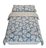 Sofiben dekbedovertrek met doorlopende rits over 3 zijden, Chrysante, katoenmenging, afm. 140 x 200 cm met 1 kussensloop.