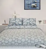 Sofiben dekbedovertrek met doorlopende rits over 3 zijden, Chrysante, katoenmenging, afm. 140 x 200 cm met 1 kussensloop.