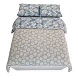 Sofiben dekbedovertrek met doorlopende rits over 3 zijden, Chrysante, katoenmenging, afm. 140 x 200 cm met 1 kussensloop.