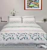 Sofiben, het dekbedovertrek met een doorlopende rits over 3 zijden, dessin Mint  afm. 260 x 220 cm, 200TC Percale katoen met 2 kussenslopen