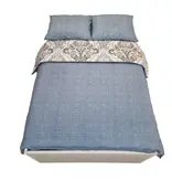 Sofiben dekbedovertrek met doorlopende rits over 3 zijden,Jaida  katoenmenging, afm. 240 x 200 cm met 2 kussenslopen