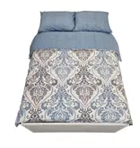 Sofiben dekbedovertrek met doorlopende rits over 3 zijden,Jaida  katoenmenging, afm. 240 x 220 cm met 2 kussenslopen