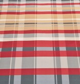 Sofiben dekbedovertrek met doorlopende rits over 3 zijden, Checks Red, katoenmenging, afm. 260 x 220 cm met 2 kussenslopen