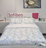 Sofiben dekbedovertrek met rits Lindsey Blue, afm.  140 x 200 cm met 1 kussensloop.