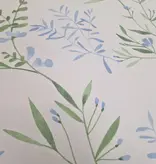 S.ofiben dekbedovertrek met doorlopende rits, dessin Lindsey Blue, afm.  240 x 220 cm met 2 kussenslopen