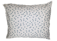 (extra) kussensloop Polka Dots wit/petrol noppen