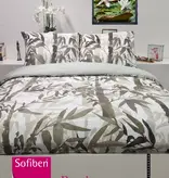 Sofiben dekbedovertrek met een doorlopende rits over 3 zijden, dessin Bamboe, afm 140 x 200 met 1 kussensloop
