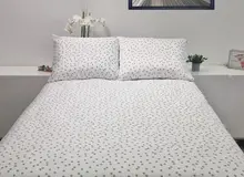 Sofiben Polka Dots wit/grijze noppen, 200 x 200 cm