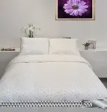 Sofiben dekbedovertrek met rits,  Polka Dots, wit/ roze noppen, 140 x 220 cm, 300TC katoensatijn , 1 kussensloop