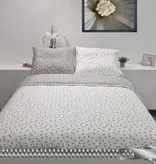 Sofiben dekbedovertrek met doorlopende rits Polka Dots, wit / grijs, 140 x 200 cm, 300TC katoensatijn , 1 kussensloop