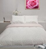 Sofiben dekbedovertrek met rits Polka Dots, 2 kleuren wit/roze, 300TC katoensatijn  240 x 200 cm met 2 kussenslopen