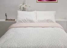 Sofiben Polka Dots  wit/roze, 140 x 200