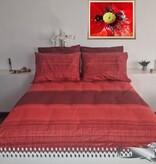 Sofiben dekbedovertrek met een doorlopende rits over 3 zijden, dessin  Scarlet,  afm. 240 x 220 cm, katoenmenging (70% katoen / 30% polyester) met 2 kussenslopen