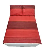 Sofiben dekbedovertrek met doorlopende rits over 3 zijden, dessin  Scarlet, afm. 200 x 200 cm, katoenmenging (70% katoen / 30% polyester) met 2 kussenslopen