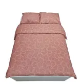 Sofiben dekbedovertrek met doorlopende rits over 3 zijden, dessin Dusk Pink, afm. 140 x 200 cm, katoenmenging (70% katoen/ 30% polyester) met 1 kussensloop
