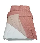 Sofiben dekbedovertrek met doorlopende rits over 3 zijden, dessin Dusk Pink, afm. 140 x 200 cm, katoenmenging (70% katoen/ 30% polyester) met 1 kussensloop