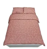 Sofiben dekbedovertrek met doorlopende rits over 3 zijden, dessin Dusk Pink, afm. 200 x 200 cm, katoenmenging (70% katoen/ 30% polyester) met 2 kussenslopen