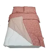 Sofiben dekbedovertrek met doorlopende rits over 3 zijden, dessin Dusk Pink, afm. 200 x 200 cm, katoenmenging (70% katoen/ 30% polyester) met 2 kussenslopen