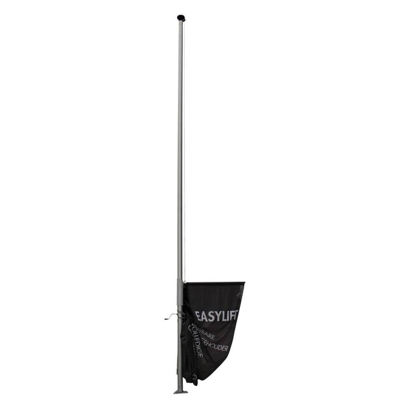 Professionele vlaggenmast met hijsbare banierhouder, 8 meter