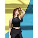 Cropped haltertop Focus - black Cropped haltertop Focus - black