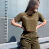 Dance is a feeling cropped t-shirt - olive Dance is a feeling cropped t-shirt - olive