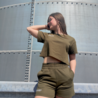 Dance is a feeling cropped t-shirt - olive Dance is a feeling cropped t-shirt - olive