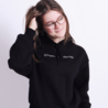Balloon-sleeved hoodie Life happens dance helps - zwart Balloon-sleeved hoodie Life happens dance helps - zwart