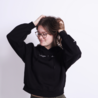 Balloon-sleeved hoodie Life happens dance helps - zwart Balloon-sleeved hoodie Life happens dance helps - zwart