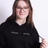 Balloon-sleeved hoodie Life happens dance helps - zwart Balloon-sleeved hoodie Life happens dance helps - zwart