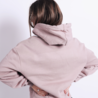 Balloon-sleeved hoodie Life happens dance helps - mauve Balloon-sleeved hoodie Life happens dance helps - mauve
