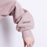 Balloon-sleeved hoodie Life happens dance helps - mauve Balloon-sleeved hoodie Life happens dance helps - mauve