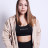 Capuchonvest We are dancers - zand Capuchonvest We are dancers - zand