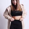 Capuchonvest We are dancers - zand Capuchonvest We are dancers - zand