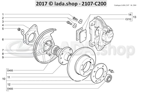 Original LADA 2101-3501800-82, Brake pad set (4)