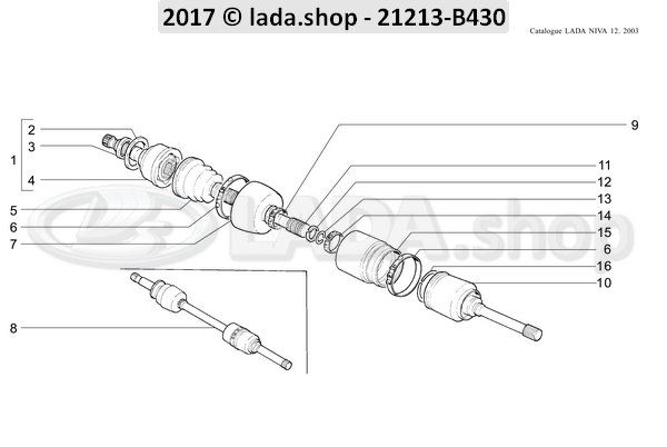 Original LADA 21213-2215030, Inicializacao Joint Exterior