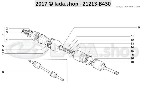 Original LADA 21213-2215030, Soufflet de joint homocinetique exterieur