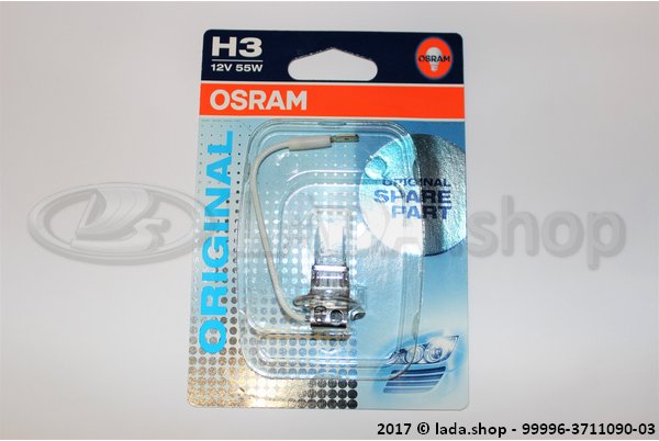 Original LADA 99996-3711090-03, Ampoule halogène H3 55W PK22s OSRAM 64151-01B