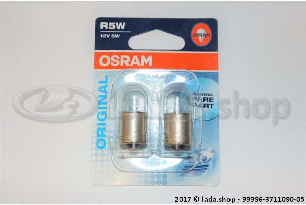 Original LADA 99996-3711090-05, Bulb R5W BA15s (2pcs) OSRAM 5007-02B