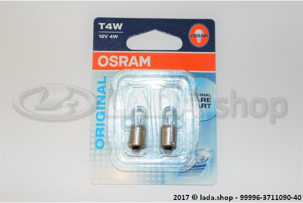 Original LADA 99996-3711090-40, Ampoule T4W BA9s (2 pièces) OSRAM 3893-02B