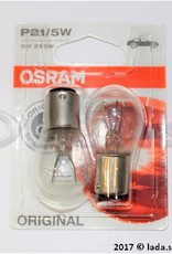 Original LADA 99996-3716092-15, Ampoule P21-5W BAY15d (2 pièces) OSRAM 7528-02B